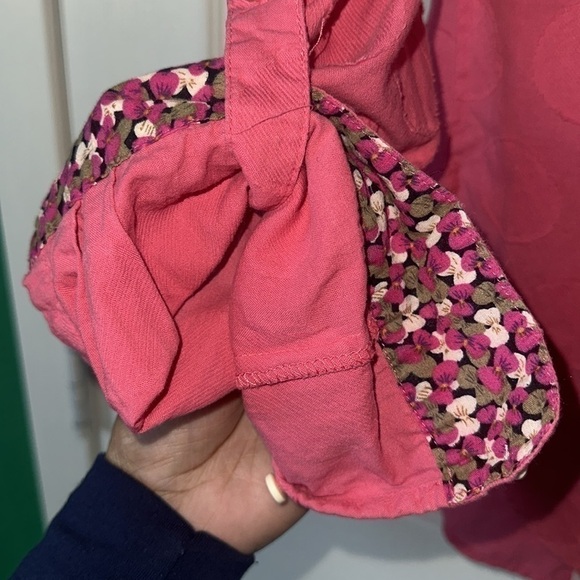 Isabella Sinclair Roll Sleeve Blouse Lace Insert Back Shirt Size Medium Pink - Picture 3 of 9